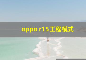 oppo r15工程模式